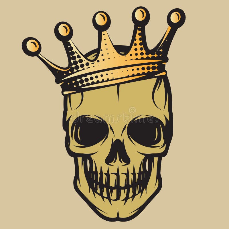 Download Vector Color Illustration With Skull In Crown Stock Vector ...