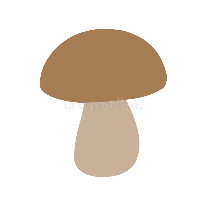 Vector Color Mushroom, for Coloring. Simple Drawing for Children. Logo
