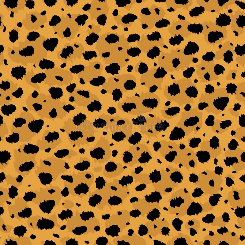 Vector color seamless pattern of cheetah skin print.