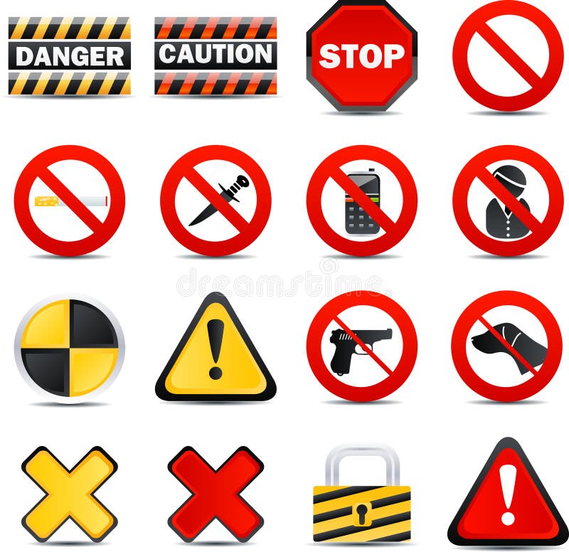 Vector Color Web Icons - Restrictions royalty free illustration