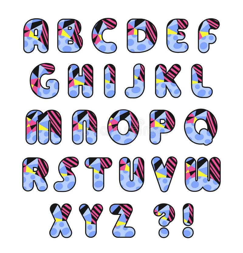 Vector Colorful Alphabet. Decorative Vector Font. Vector Typeface ...