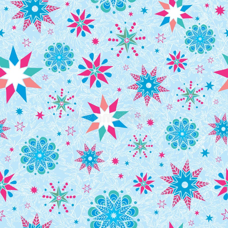 Falling Snowflakes Seamless Pattern Background Stock Vector ...