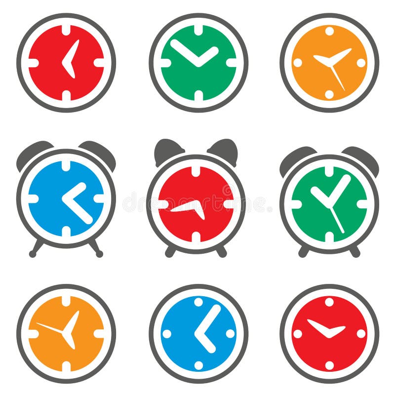 vector colorful clock symbols