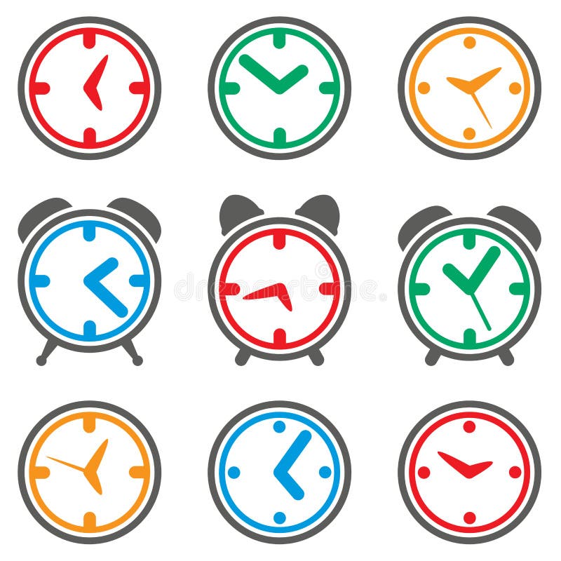 vector colorful clock symbols