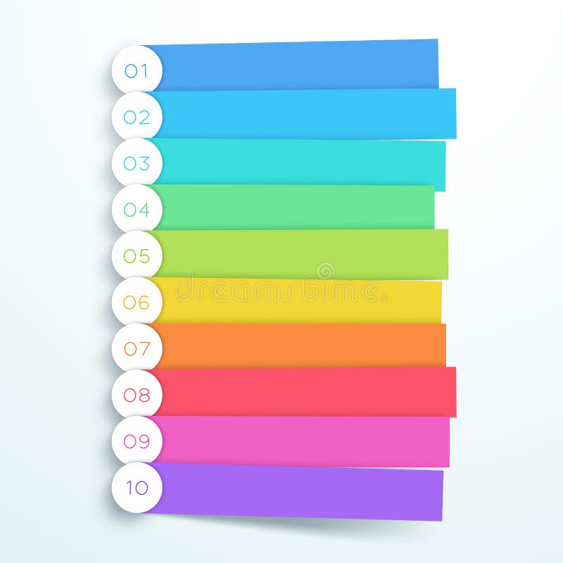 Vector Colorful Banner Steps Infographic List 1 to 10