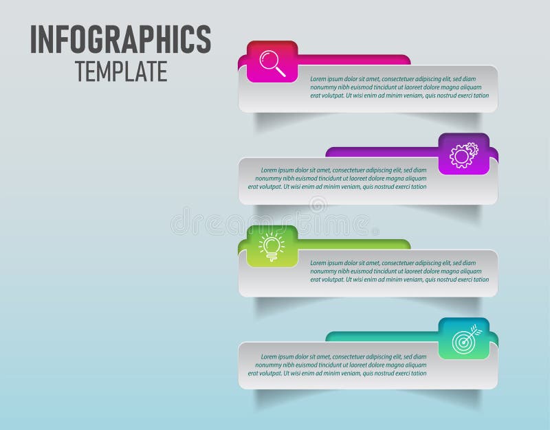 The vector of colorful infographics template for your business planning with 4 steps, timeline infographic elements for your marketing