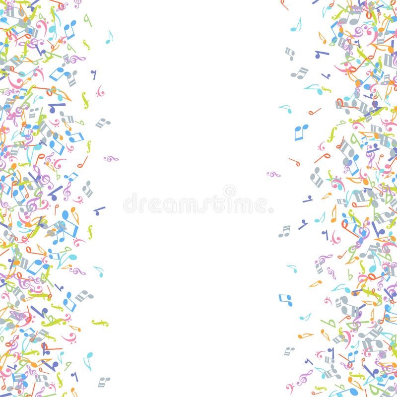 Vector colorful music notations background element in flat style stock illustration