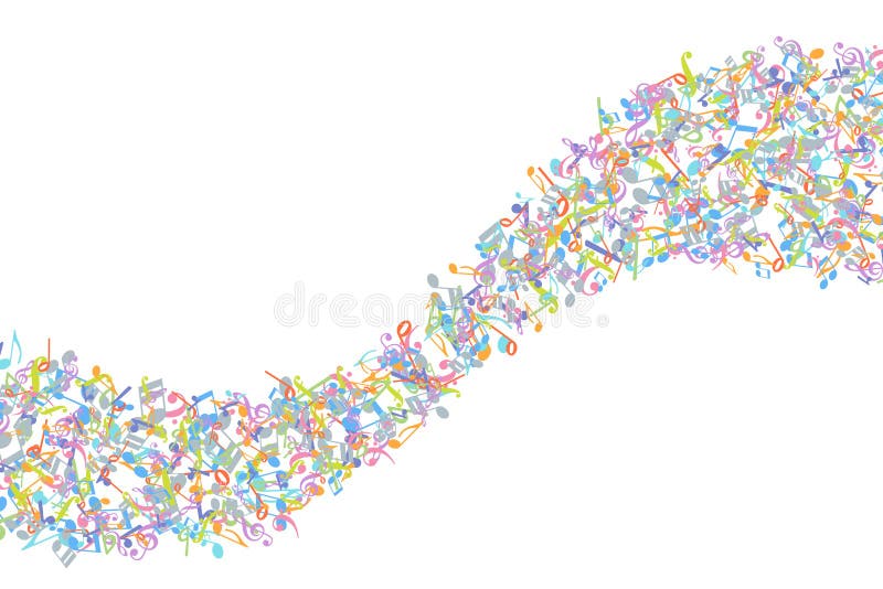 Vector colorful music notations background element in flat style royalty free illustration
