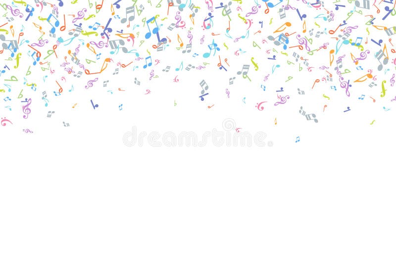Vector colorful music notations background element in flat style royalty free illustration