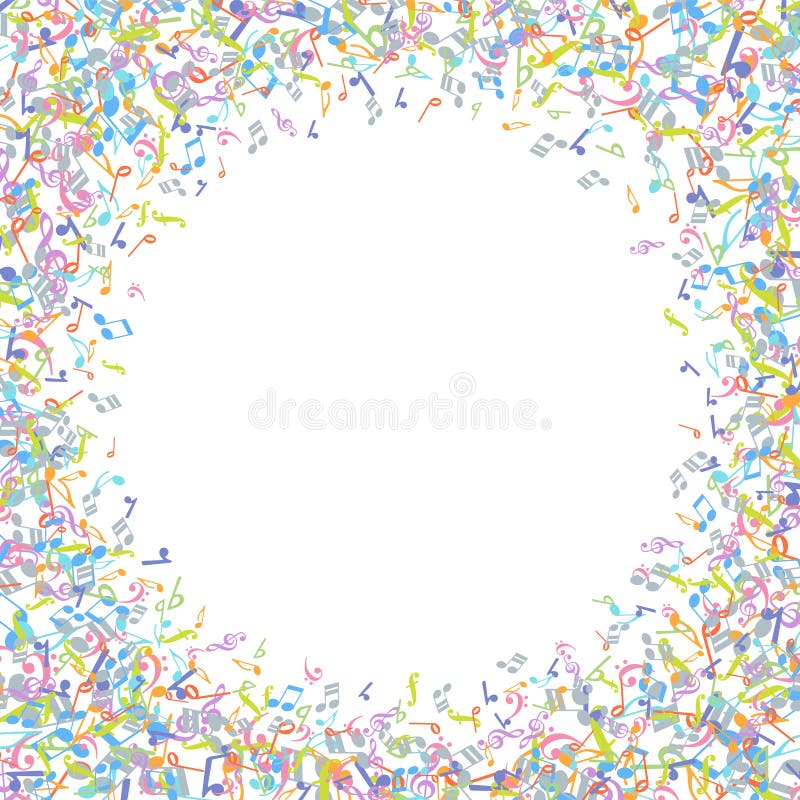 Vector colorful music notations background element in flat style royalty free illustration
