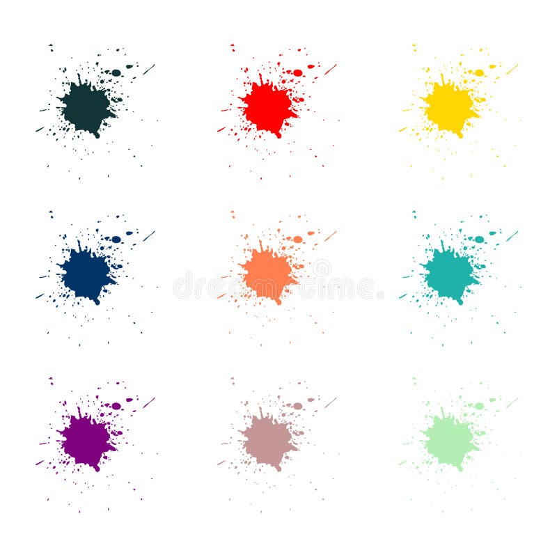 Vector Colorful paint splatters.Paint splashes set.Vector illustration vector