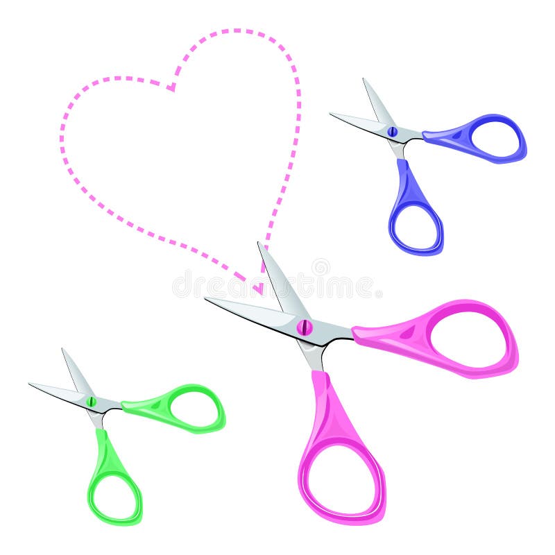 Vector Colorful scissors on a white background