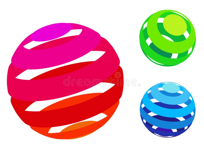 Vector colorful sphere icons royalty free illustration