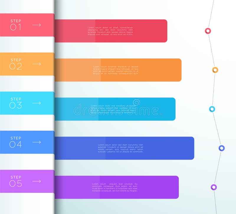 Vector Colorful 5 Step List Infographic Diagram stock illustration Vector Colorful 5 Step List Infographic Diagram stock illustration