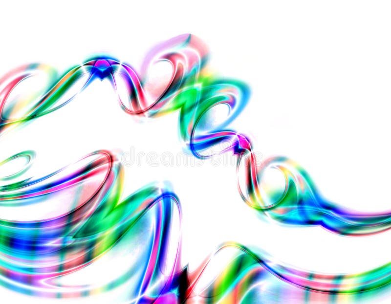Abstract illustration design of colorful swirling trails like smoke on white background. Vector also. Abstract illustration design of colorful swirling trails like smoke on white background. Vector also.