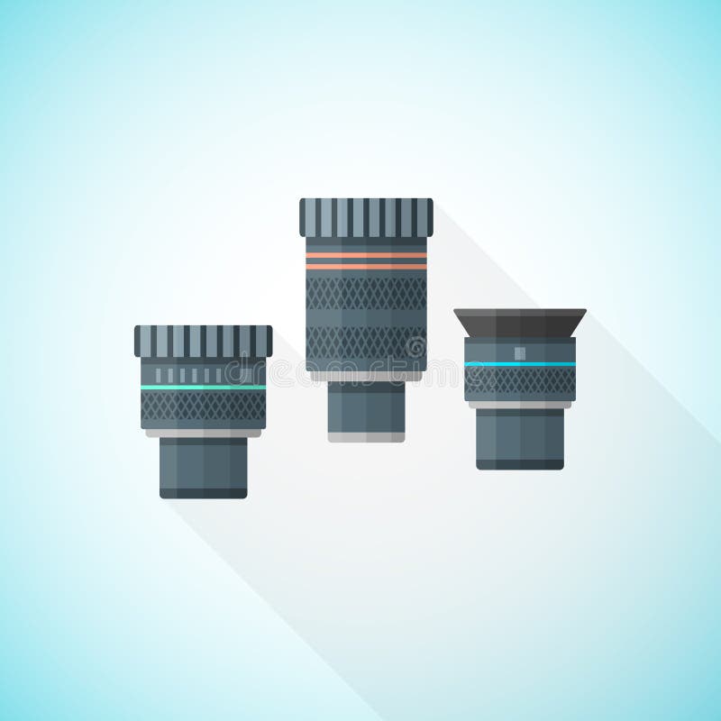 Vector Colorful Telescope Eyepieces Collection Stock Vector