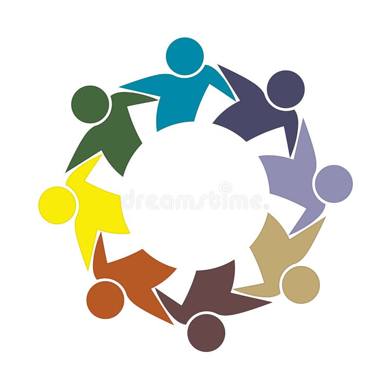 Vector colorido del logotipo del icono de la gente del negocio de la unidad de la amistad del abrazo del trabajo en equipo del lo stock de ilustración Vector colorido del logotipo del icono de la gente del negocio de la unidad de la amistad del abrazo del trabajo en equipo del lo stock de ilustración