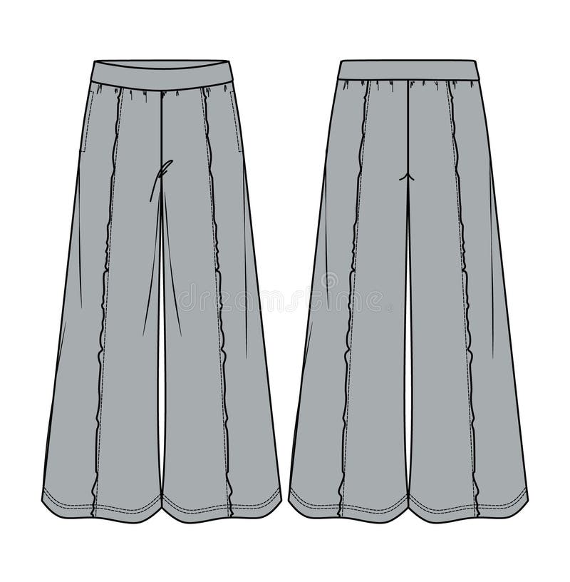 Vector Comfy Yoga Pants Technical Drawing Stock Vector - Illustration ...