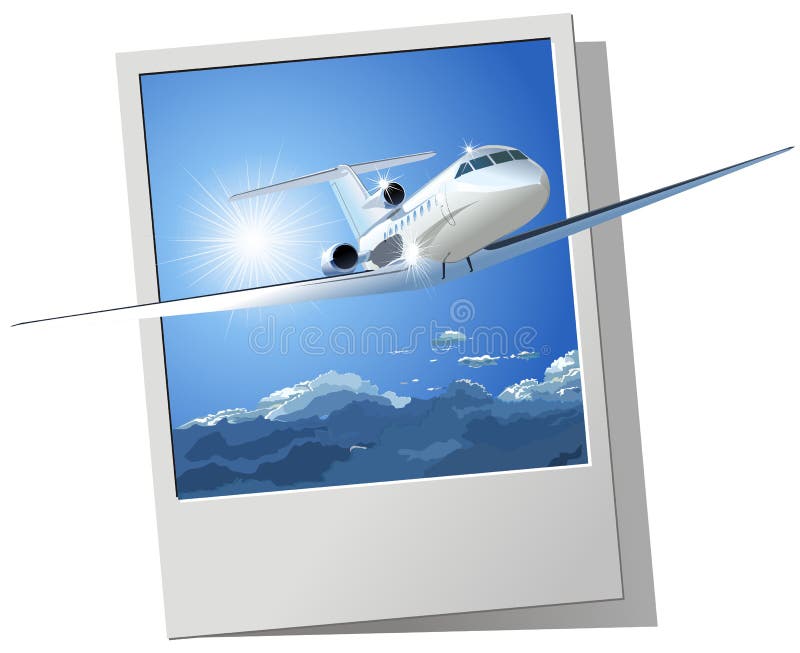 Vector commercial airplane stock illustration
