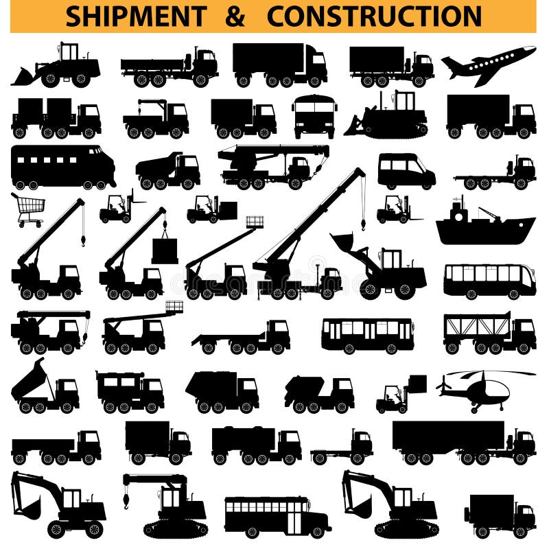 Vector commercial vehicles pictograms