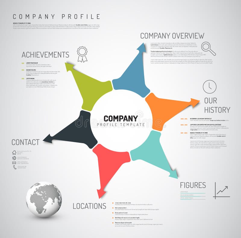 Vector Company infographic概要设计模板 皇族释放例证