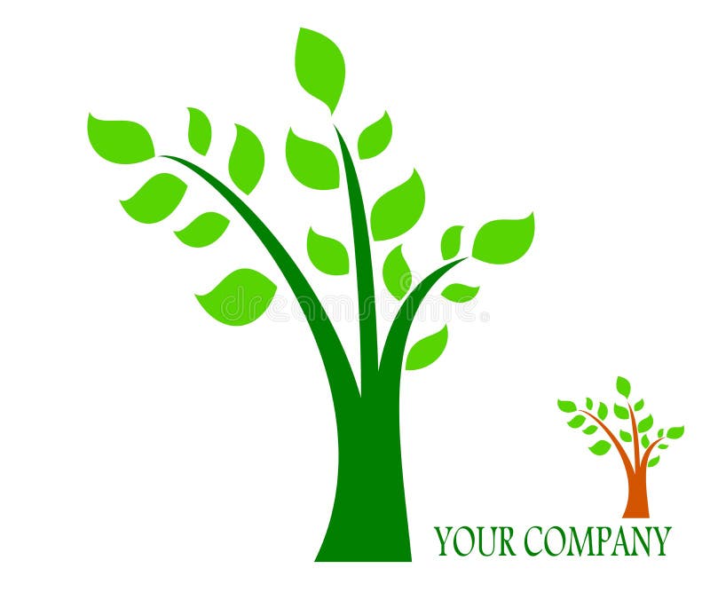 Drawing company logo tree. stock illustration Drawing company logo tree. stock illustration