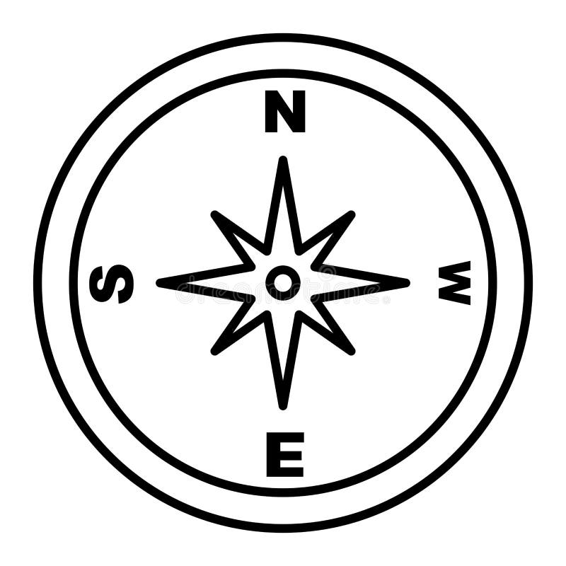 Vector Compass Outline Icon Design Stock Vector Illustration of