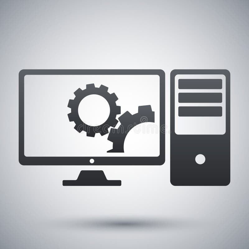 Vector computer settings icon vector illustration