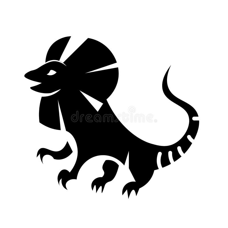 Vector Con volantes-necked del icono del lagarto stock de ilustración