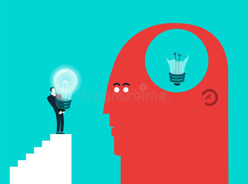 Vector concept illustration of broken light bulb royalty free illustration Vector concept illustration of broken light bulb royalty free illustration