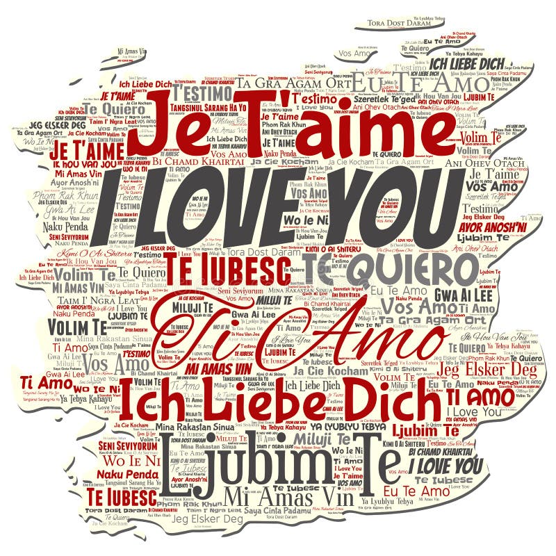 Multilingual I Love You Poster Stock Illustration - Illustration of ...
