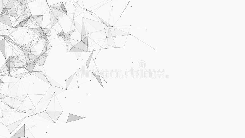 Vector connecting lines and dots on white background. Network connection structure. Banner template for your design stock illustration