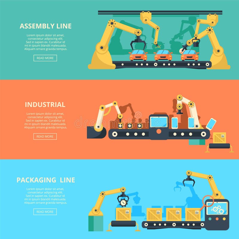 Vector Conveyor Horizontal Banners Stock Illustrations 124 Vector