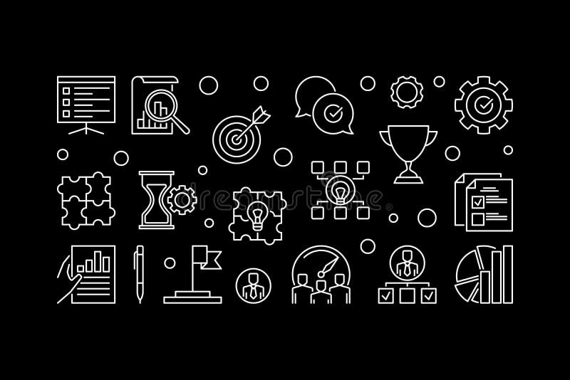 Company Core Values Vector Round Colored Line Illustration Stock Vector