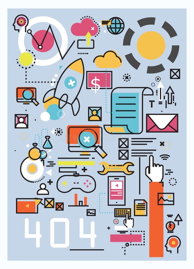 Vector creative concept illustration of software and startup on stock illustration Vector creative concept illustration of software and startup on stock illustration