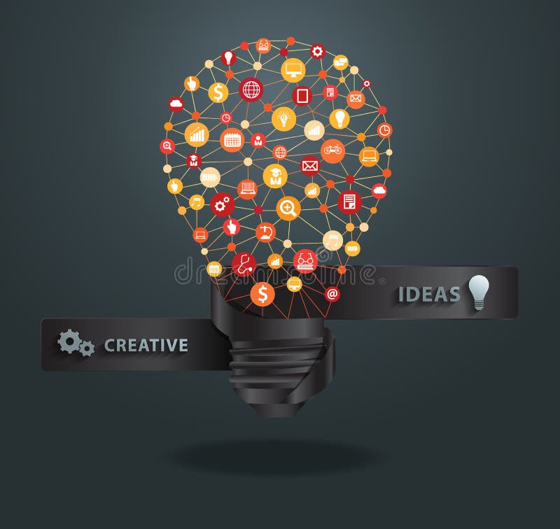 Vector creative light bulb idea royalty free illustration Vector creative light bulb idea royalty free illustration