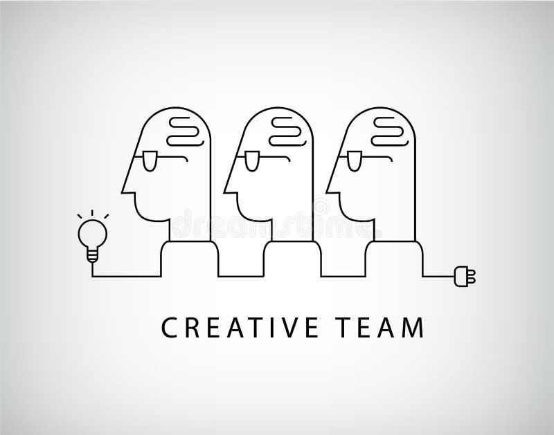 Vector creative team, working group logo, linear, social net royalty free illustration Vector creative team, working group logo, linear, social net royalty free illustration