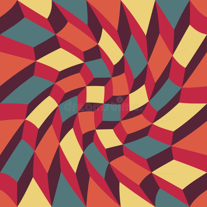 Vector cubos trippy do teste padrão colorido sem emenda moderno da geometria, sumário da cor ilustração do vetor Vector cubos trippy do teste padrão colorido sem emenda moderno da geometria, sumário da cor ilustração do vetor