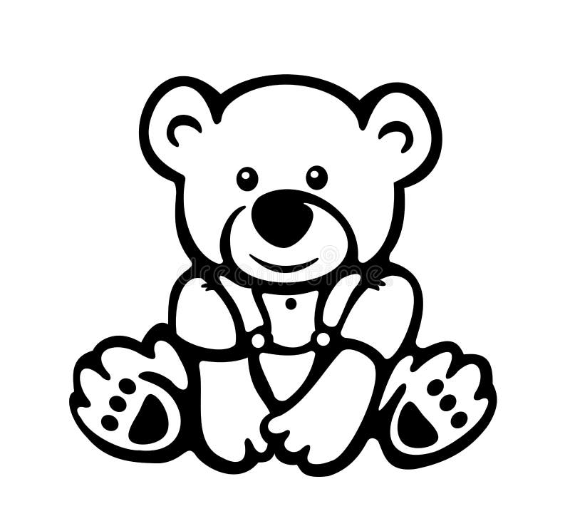 Download Vector Of Cute Baby Bear Silhouette. Stock Vector ...