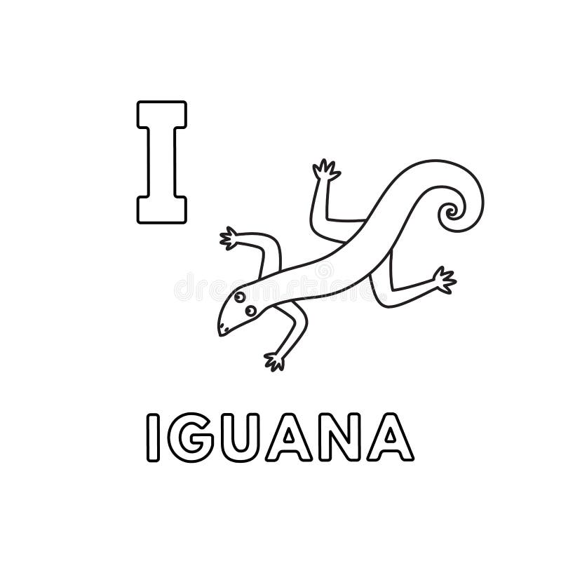 Vector Cute Cartoon Animals Alphabet Iguana Coloring Pages Stock Vector Illustration Of Lizard Nature 148757066