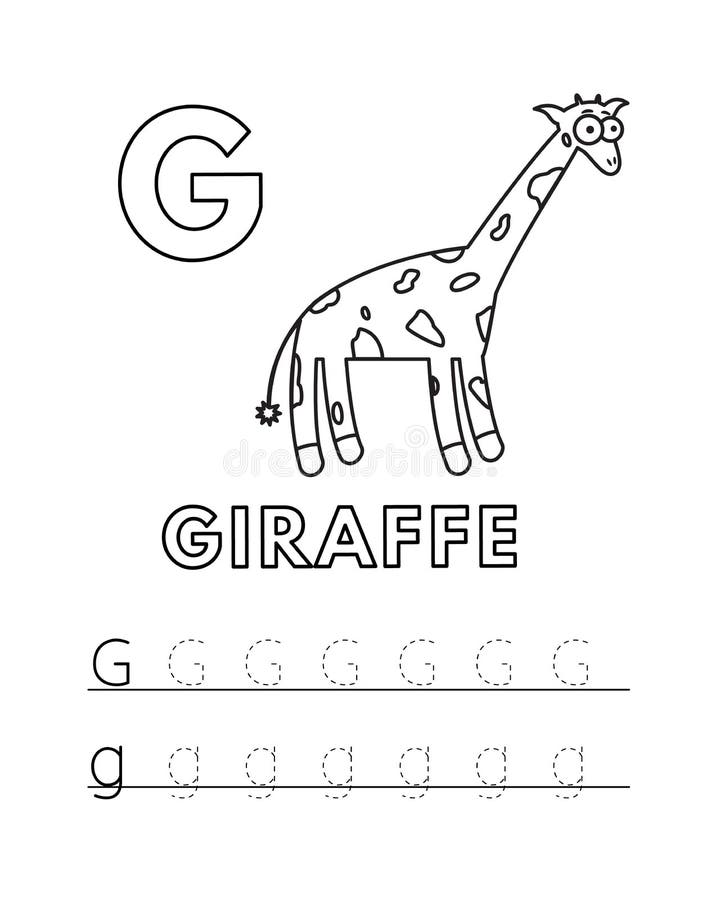 Animal Alphabet G Coloring Page Stock Illustrations – 74 Animal ...