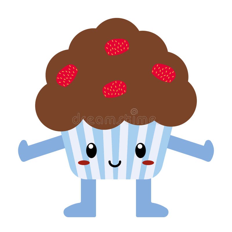 Cute Cartoon Muffin Isolated Stock Illustration Illustration of