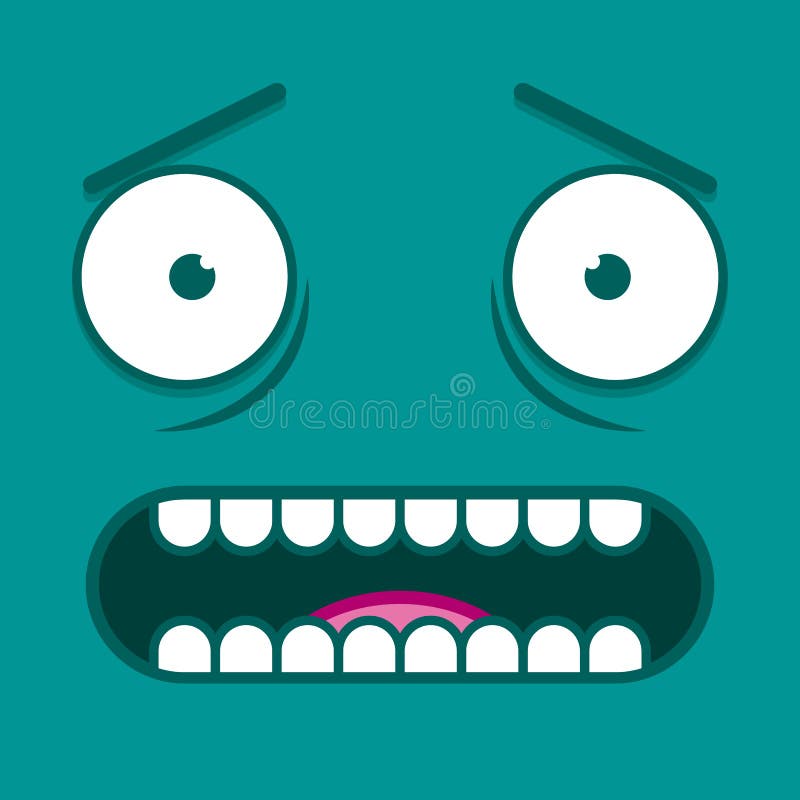 Cartoon Scared Face Royalty-Free Stock Image - Storyblocks