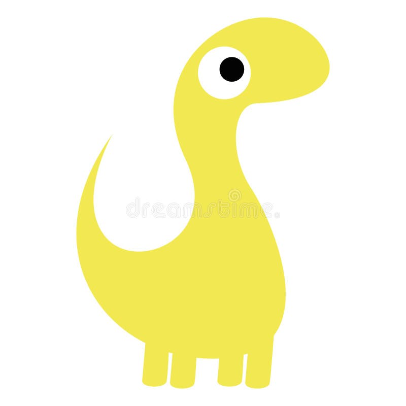 A Vector Cute Cartoon Yellow Dinosaur Isolated Stock Vector Image