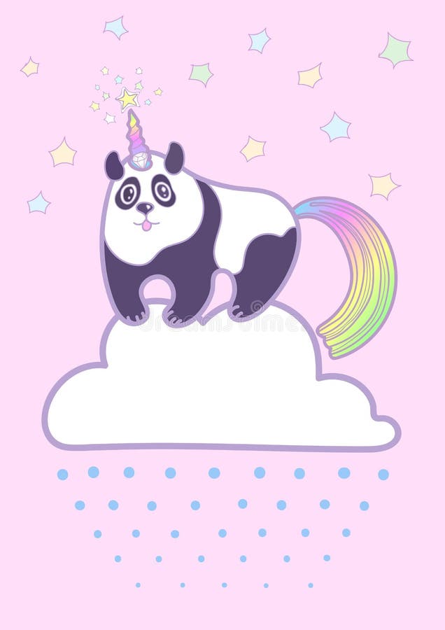 Vector cute chubby panda royalty free illustration