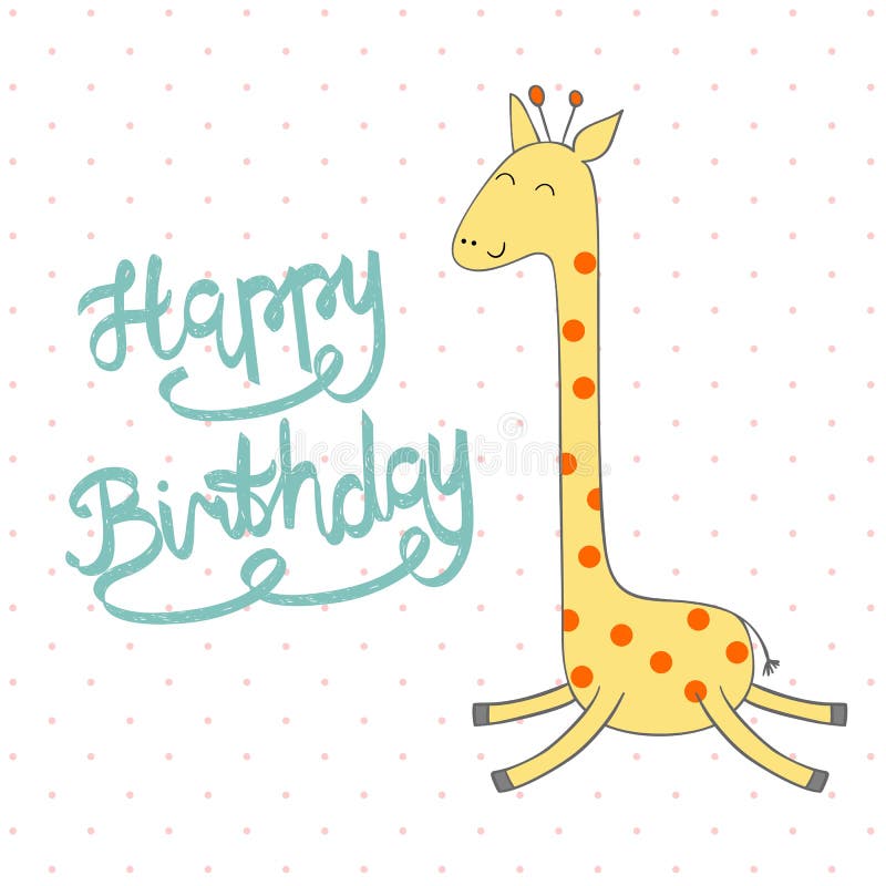 Vector cute giraffe stock vector. Illustration of celebration - 92948539