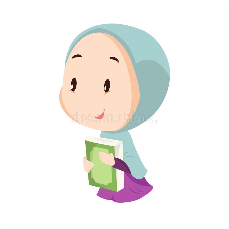 Vector - cute girl muslim