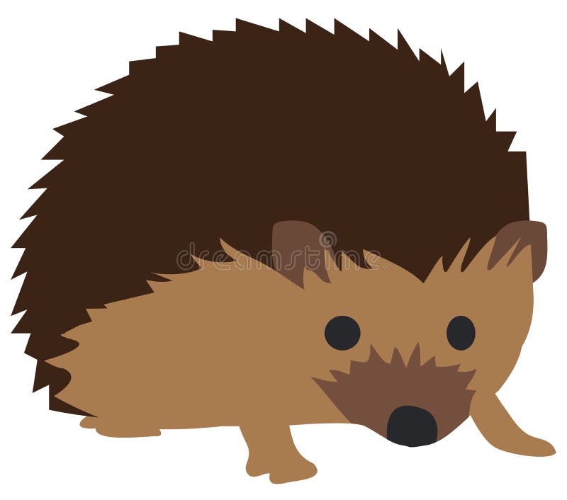 Vector Cute Hedgehog Isolated On White Background stock illustration