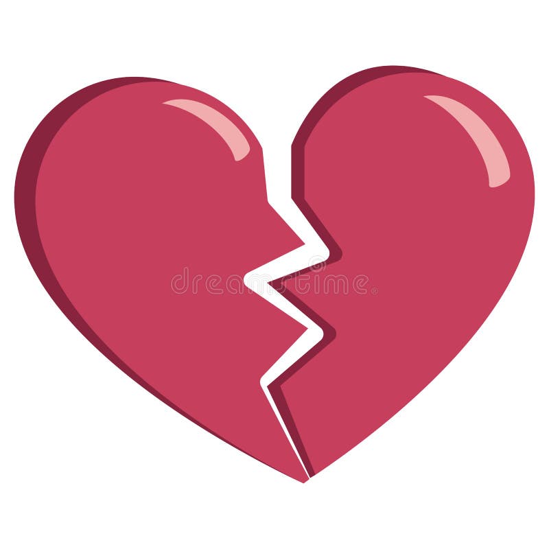 Vector Cute Kawaii Broken Heart Colorful Isolated Stock Illustration ...