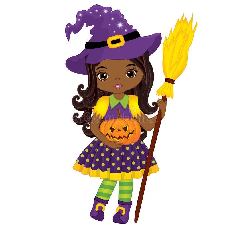 Vector Black Witch Holding Broomstick and Pumpkin. Vector Halloween Witch Stock Vector - Illustration of halloween, little: 103436660 Vector Black Witch Holding Broomstick and Pumpkin. Vector Halloween Witch Stock Vector - Illustration of halloween, little: 103436660